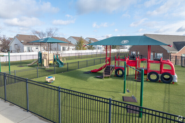 Primrose School of O'fallon at Winghaven has a large, fenced in playground.