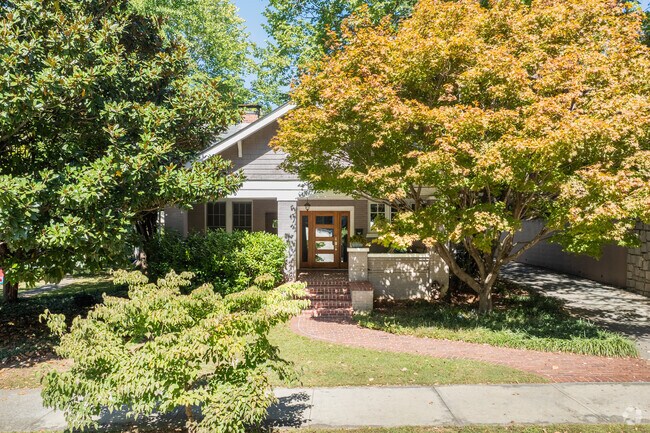 Many Poncey-Highland homes deeply blend into the natural landscape of the forest urban suburb.