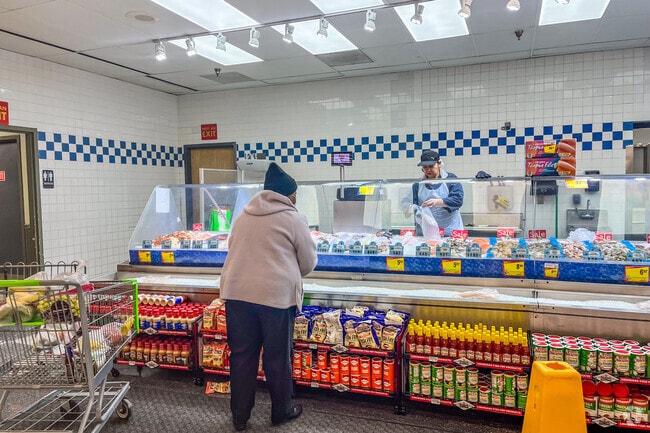 Fresh seafood is served daily at the fish market in Cedar Crest's local Fiesta.