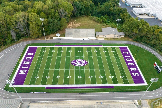 Enjoy the Friday night lights at Minor High School.