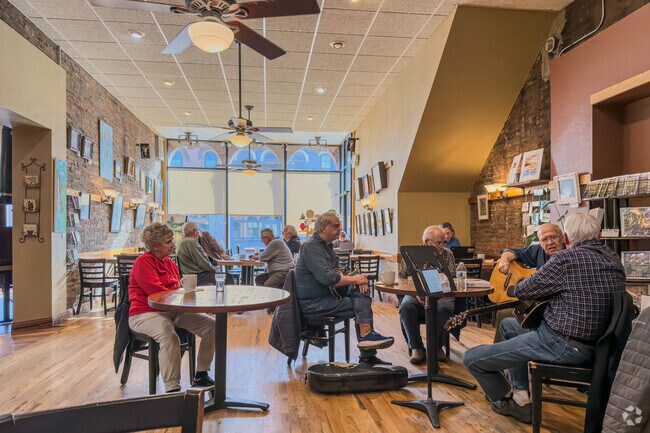 The Acoustic Café is a popular gathering place for locals.