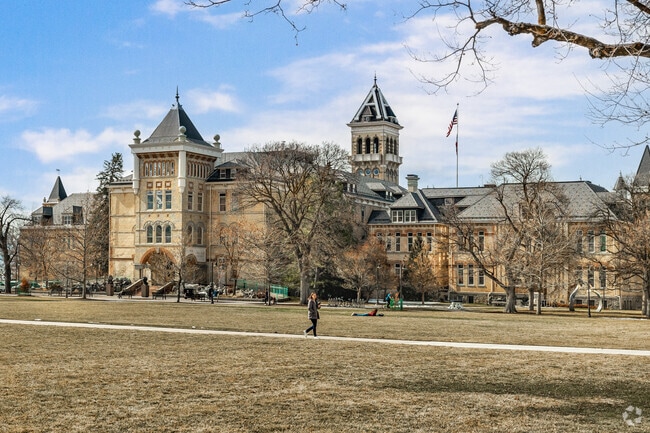 Students enjoy Utah State’s beautiful campus near Providence.