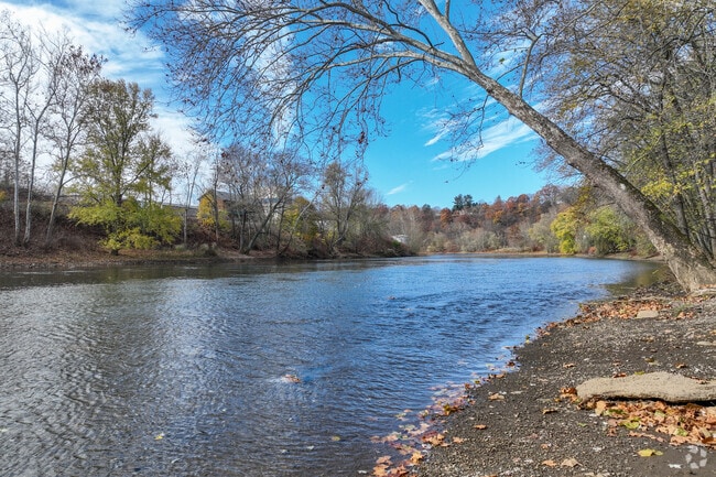 The Kiskiminetas River edges Vandergrift Park with easy water access.