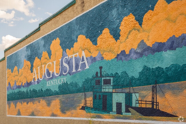 This mural reminds visitors to Augusta of its river heritage.