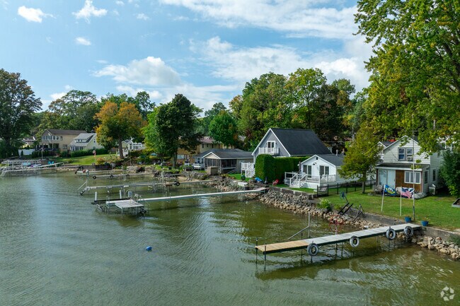 Many of the lakeside homes in the area have private docks for easy access to the water.