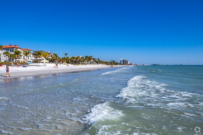 Residents enjoy walks along the private beach in Redington Beach.