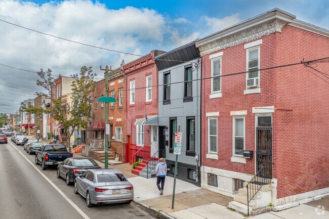 Smaller two-story row homes in Dickinson Square West range in the $300,000s.