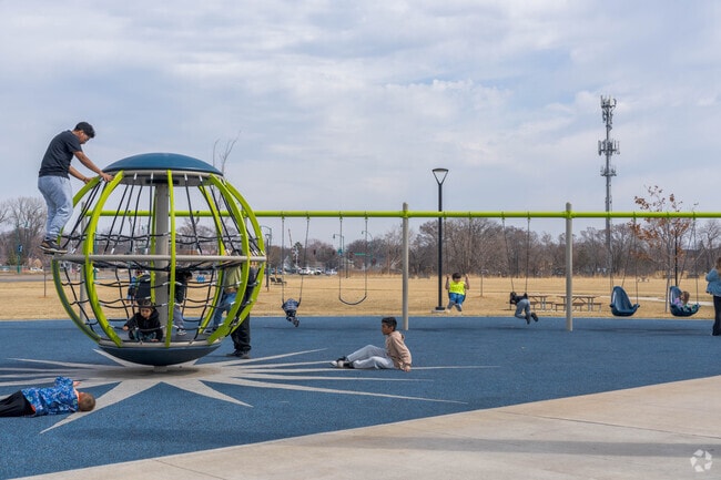 The nearby playground at Becker Park is fun for all ages.