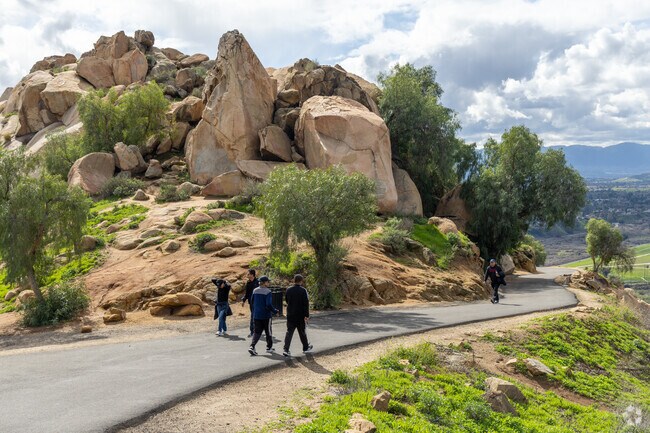 Rubidoux residents enjoy the beautiful views while hiking Mount Rubidoux.