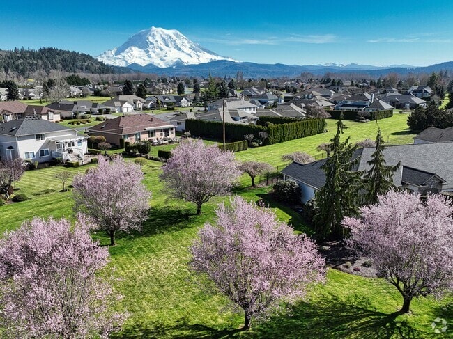 The Orting neighborhood offers stunning views of Mt. Rainier.