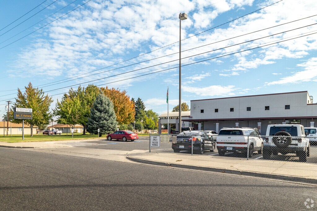 A view of the Lewis & Clark Middle School is seen from the street.