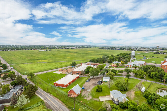 Context view showing the open campus at Belleview Christian School in Westminster, Colorado