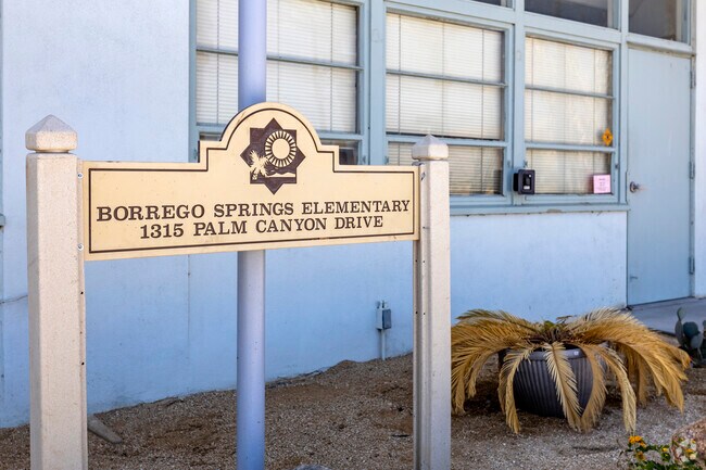 The sign of the Borrego Springs Elementary School in Outlying San Diego County.