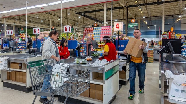 Shopping is made easy by the great staff at the Super G Mart in East Forest.