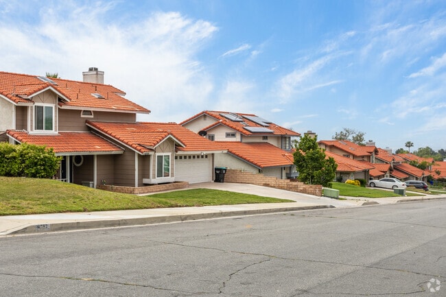 Many homes in Verdemont feature the classic, Spanish-style, red tile roofing.