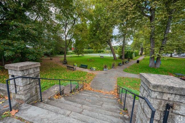 Wrentham Park, located within a minute walk of downtown