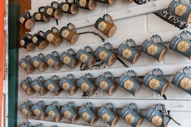 Regulars have there own mugs on the wall of the Rip Rap brewing Co. near Barraud Park.