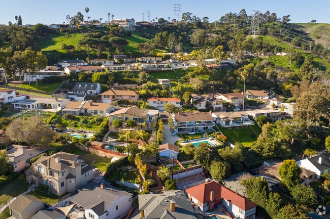 Midcentury modern ranchers and mansions hug the streets in Baldwin Hills.