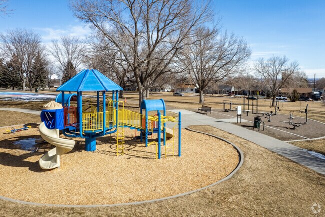 Playground and fitness areas fill 51st and Zuni Park in Chaffee Park.