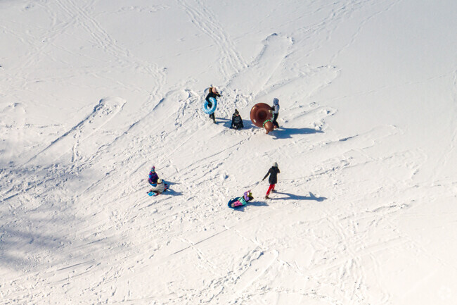 Kids come to Fairgrieve Elementary School in Fulton to sled down the hill in winter.