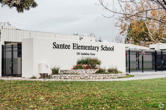 The main entrance of Santee Elementary School in San Jose, California.