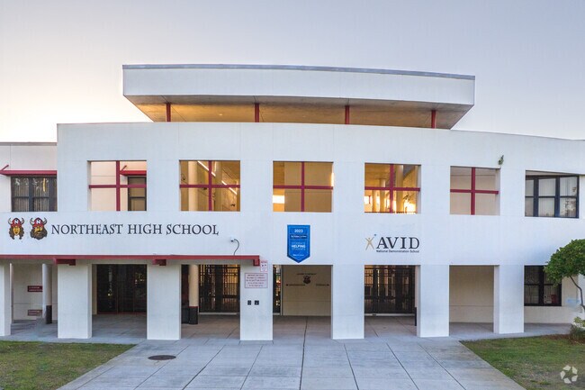 Northeast High School has a large campus and many athletic fields