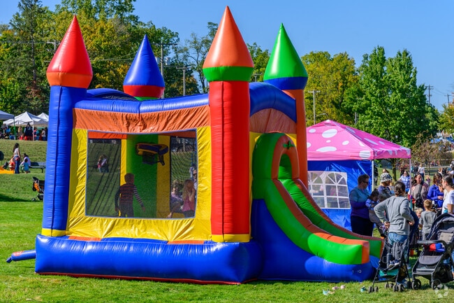 Activities for children at the Grand Ledge Fall Festival includes a bounce house.