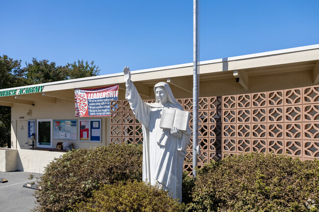 Statues can be found among the campus of St. Therese Academy located in Allied Gardens.