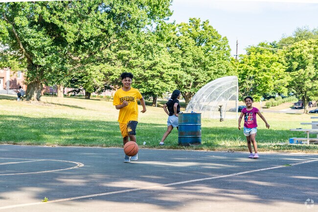 Riverside Park is very big, and has a few amenities spread out throughout it.