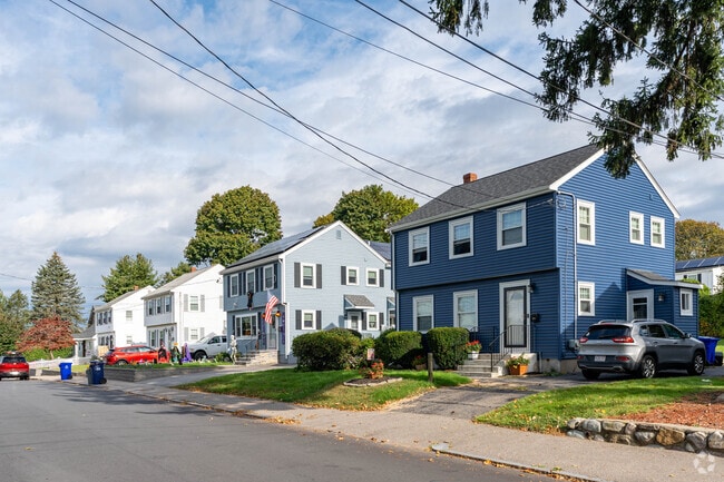 Colonial homes with yards line quiet streets in Hyde Park.