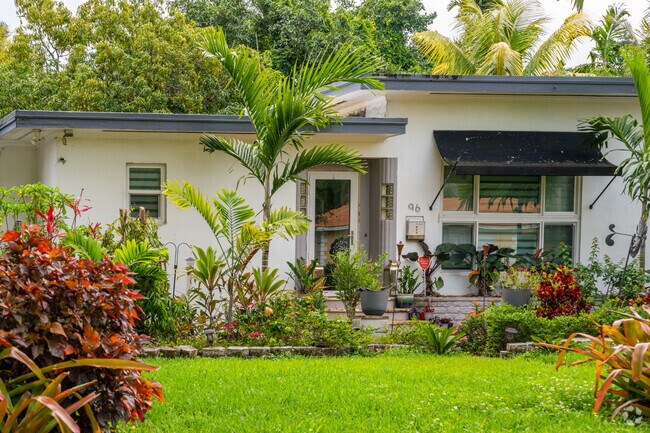 Art Deco elements accent the entranceway of an El Portal home.