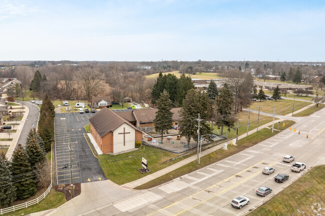 Baldwin Road Church Academy aerial view.
