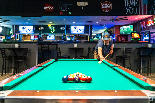 Lucky's Bar is a popular hangout for playing pool in the Hillside South neighborhood.
