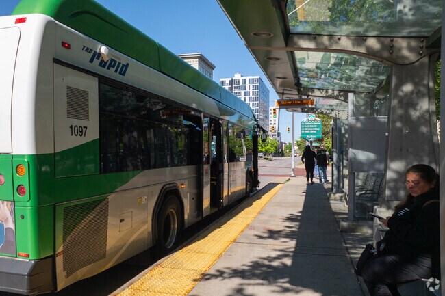 The Rapid bus system has stops all over Downtown Grand Rapids.