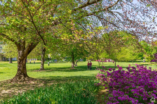 Residents can take a stroll through the beautiful flora and fauna in Sherwood Gardens.