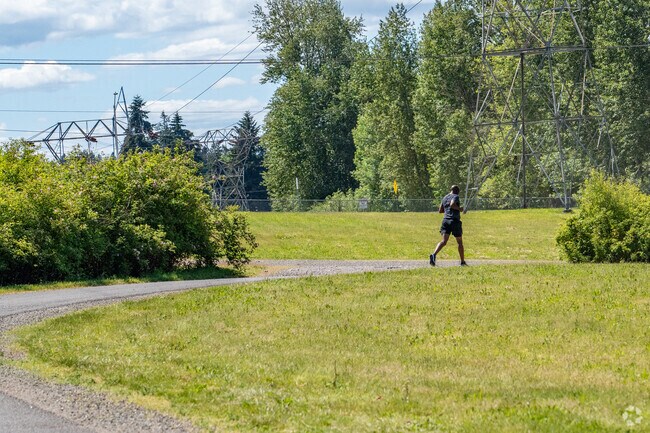 Burnt Bridge Creek features paved trails ideal for walking and biking.