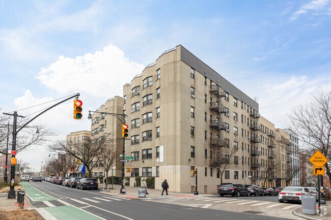 Co-op buildings are lined along Grand Concourse.