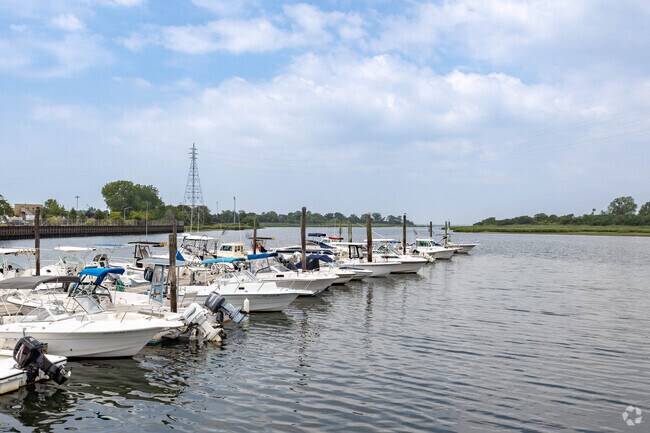 Several local residents dock their boats at the Inwood Marina in Inwood, NY.
