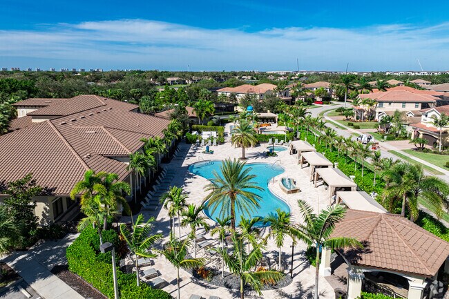 The clubhouse at Marbella Isles includes a pool and gym for year-round recreation.