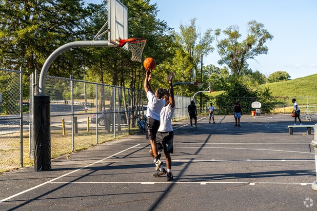 Residents of Downe Township head to nearby Bridgeton City Park for pickup basketball games.