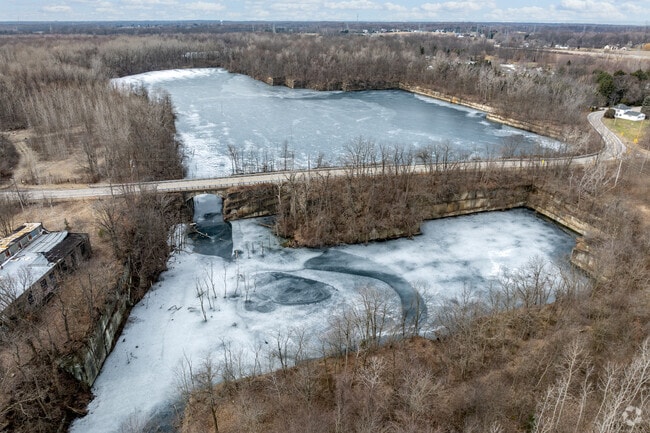 Sandstone quarries, some nearly 200 feet deep, sit quietly on the outskirts of Amherst.