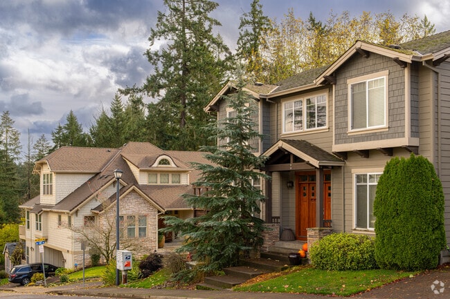 Custom luxury homes mingle with NW traditional homes in East Bull Mountain.