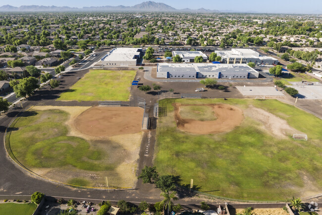 in Gilbert, Chaparral Elementary School has numerous playing fields in a safe and secure campus.