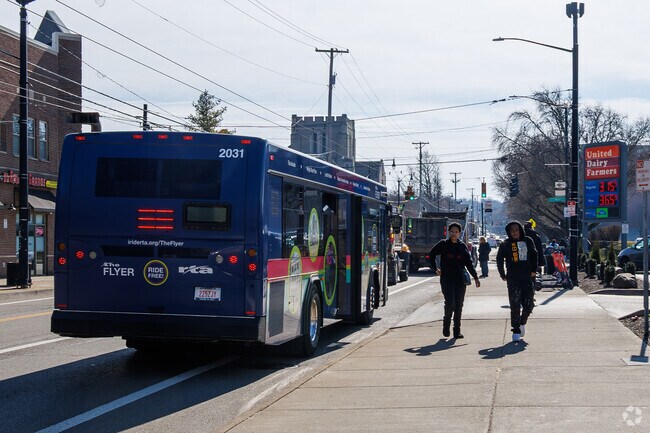Multiple bus stops are offered throughout the University Park neighborhood.