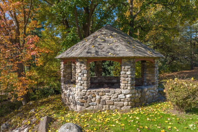 Relax under the gazebo at Fulton Park in Downtown Waterbury.