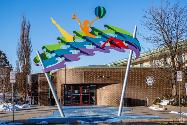 This sculpture greets visitors to the pool at Utah Park.