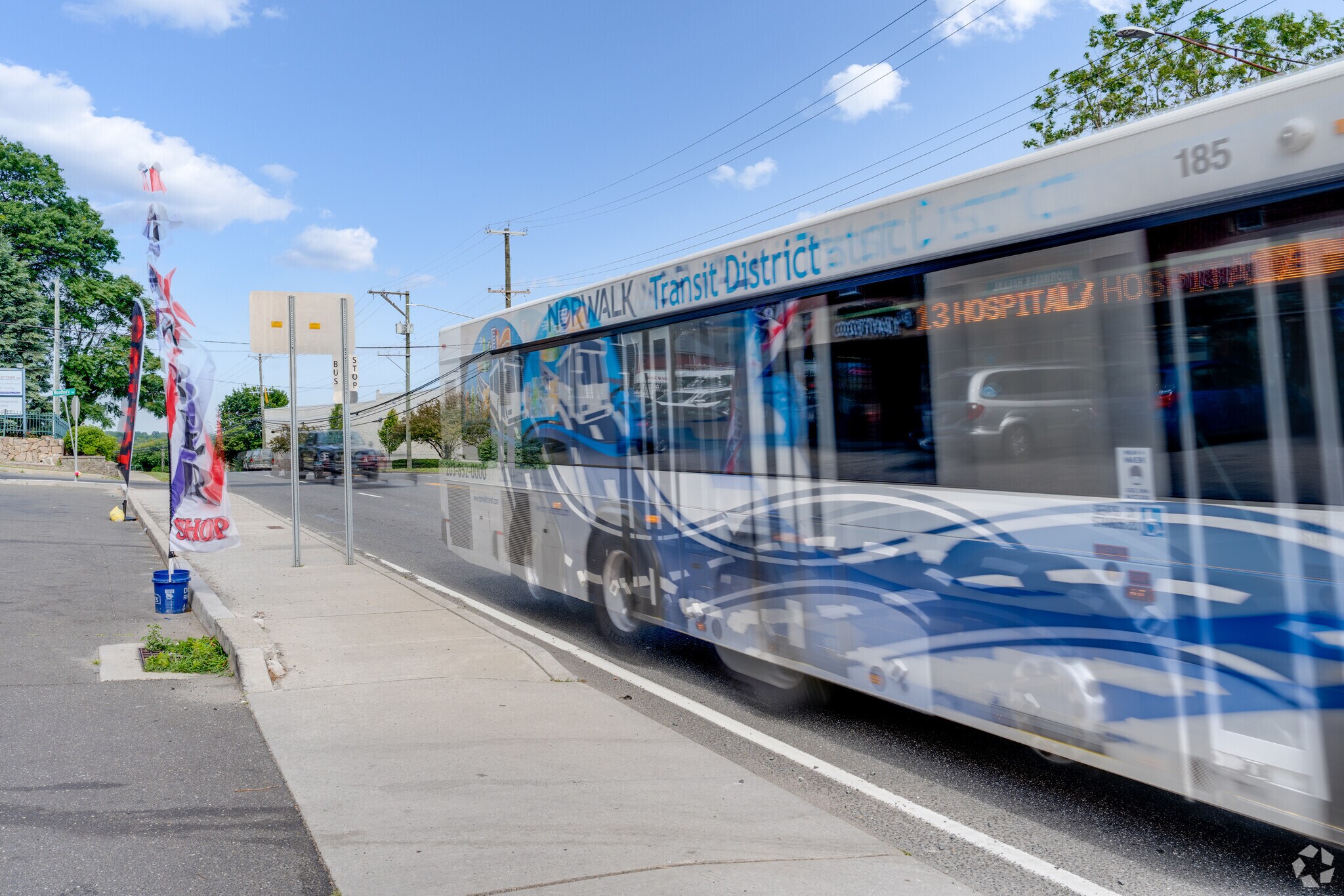 One of the many bus stops that run along Route 1 in Spring Hill.