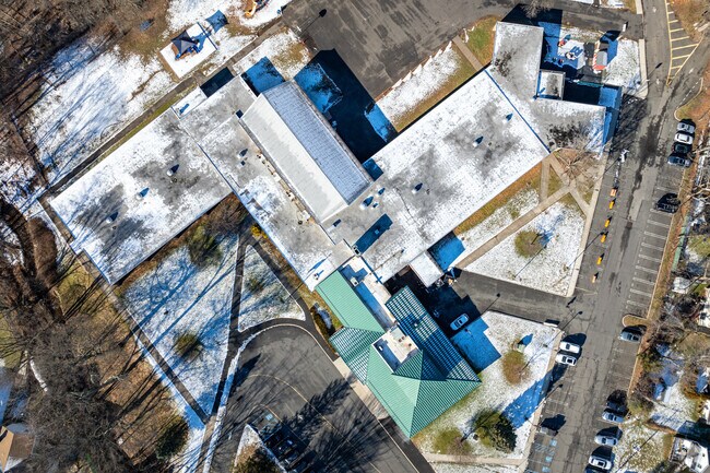 A look-down view on the campus at Thelma L. Sandmeier Elementary, Springfield, NJ.