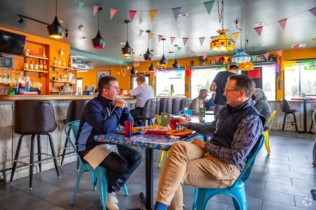 Friends gather at Cafe Corazon in the Bradley Estates neighbnorhood.