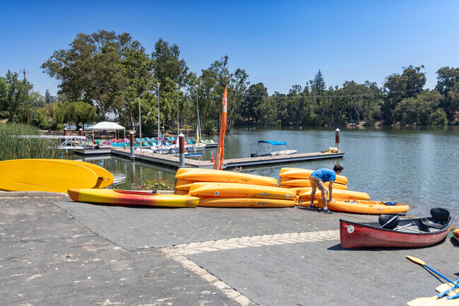 Push off in a kayak at the Vason County Lake Park in West Los Gatos.